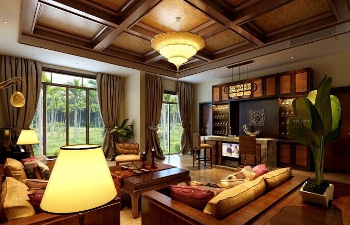 浓郁的民族特色氛围，别墅装修风格中的东南亚风格